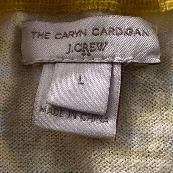 J.Crew Women’s Polka Dot Caryn Cardigan Sweater in Size Large in Yellow/White - Picture 9 of 9